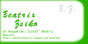 beatrix zsiko business card